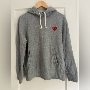 Comme des Garcons Heart Appliqué Cotton Hoodie